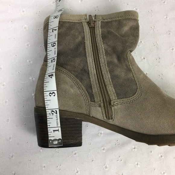 BareTraps Kammy Tan Leather Zip Up Round Toe Chunky Heel Ankle Boot Women's 11M - Picture 14 of 14